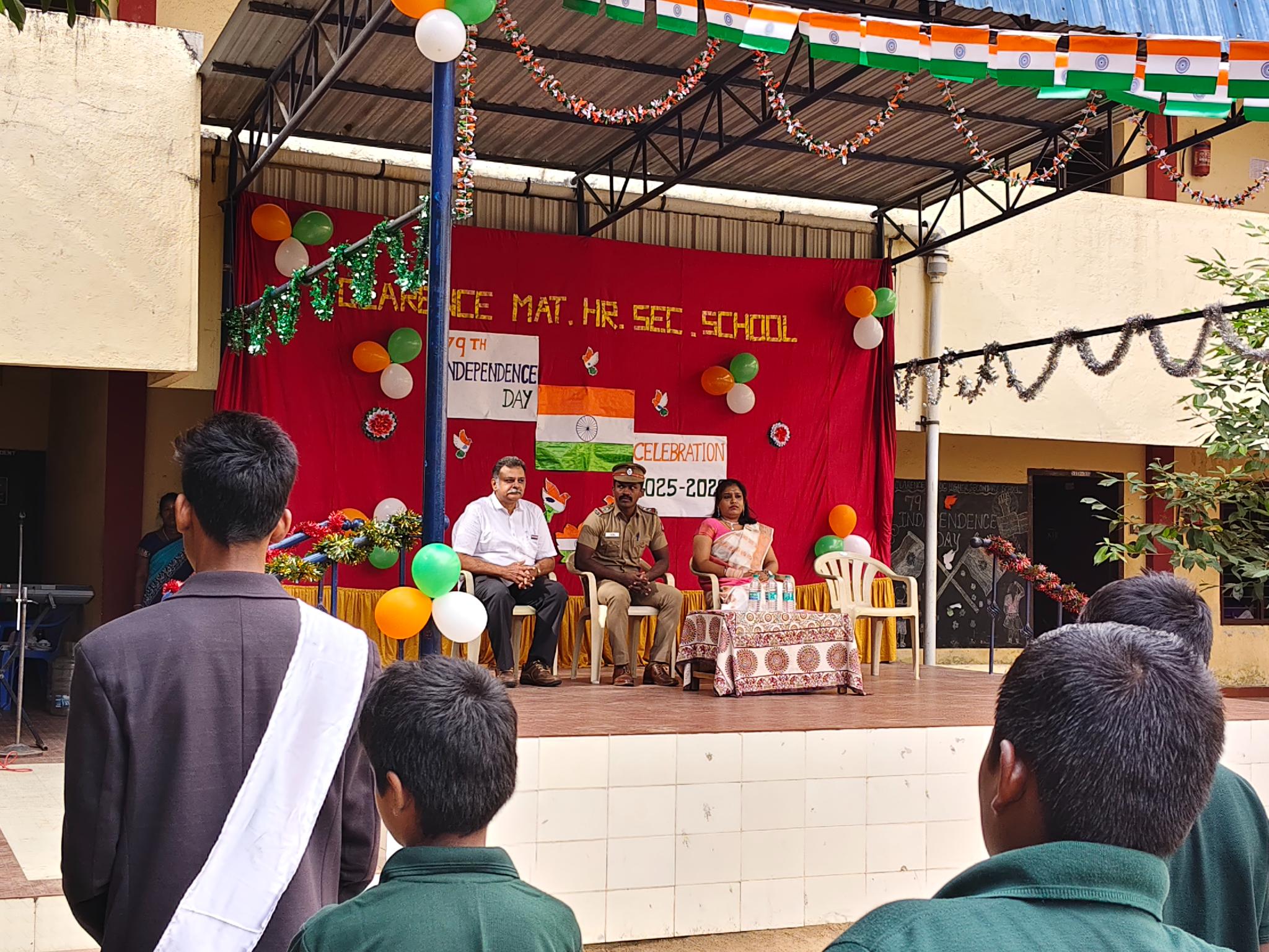 INVITED AS A CHIEF GUEST for INDEPENDENCE DAY at CLARENCE MATRIC HR.SEC.SCHOL